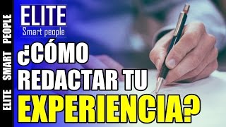 ¿Cómo redactar tu Experiencia laboral o profesional en el resumen profesional Video2 [upl. by Ahserkal346]