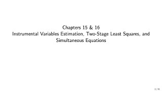 Wooldridge Econometrics for Economics BSc students Ch 1516 Instrumental variables estimation [upl. by Llered]