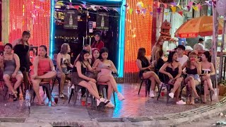 Phnom Penh Red Light District Street 136  Cambodia Nightlife [upl. by Scot]