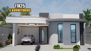 EXCELENTE CASA MODERNA DE UN PISO 2022 11X25  LUIS ARQ [upl. by Dacy]