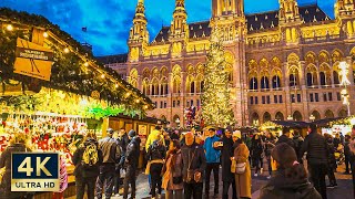 Vienna Christmas Market 🇦🇹 4K Rathausplatz Walking Tour 2023 [upl. by Noxaj442]