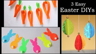 3 Easy Easter DIYs  Paper Decorations  Paper Crafts [upl. by Tram]