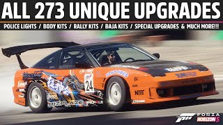 Forza Horizon 5  ALL 273 UNIQUE UPGRADES FOUND IN FORZA HORIZON 5 [upl. by Eiclek]