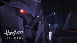 Transformers Prime Where Are We Megatronous  Transformers Official [upl. by Auqenehs]