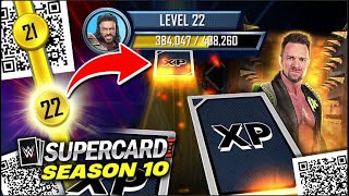 How to Gain XP FASTEST in WWE SuperCard Season 10 4 x New QR CODES [upl. by Valli848]