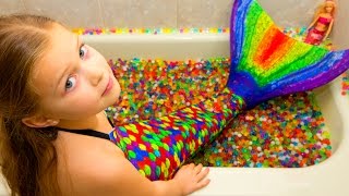 REAL LIFE ORBEEZ MERMAID TAIL Mermaid Maya with Barbie Secret Dream Spa Bath [upl. by Danielle]