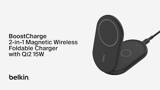 Belkin BoostCharge 2in1 Magnetic Foldable Wireless Charger with Qi2 15W [upl. by Sokem]