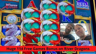 Huge 114 Free Game Bonus on River Dragons [upl. by Ingvar]