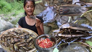 Survival skills Catch and Cook Insects Taste Delicious For Lunch [upl. by Anilahs]