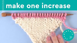 Make One Knitting Increase M1 M1L M1R [upl. by Vander517]