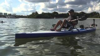 Inflatable SUP With Light 12V 20Lbs Electric Trolling Motor installed on motor mount [upl. by Andrey264]