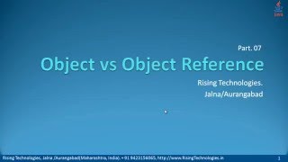 07 Object Vs Object Reference Variable [upl. by Keener]