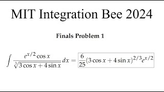 MIT Integration Bee 2024 Finals Problem 1 [upl. by Arabeila877]