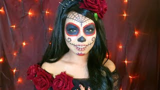 Beautiful SUGAR SKULL Makeup Tutorial [upl. by Nicki273]