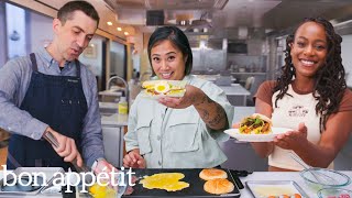 6 Pro Chefs Make Their GoTo Breakfast Sandwich  Test Kitchen Talks  Bon Appétit [upl. by Ellinger465]