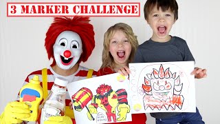 3 Marker Challenge with Roblox Ronald in Real Life at My PB and J House [upl. by Duer]