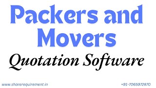 Packers and Mover Quotation Software [upl. by Alyn]