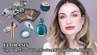 Makeup Review  Full Face of FLORASIS  Lip Balm Foundation Powder Makeup Palette Lipstick [upl. by Nies]