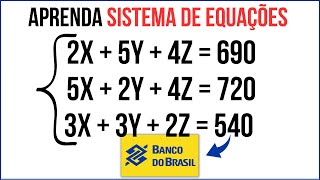 SISTEMA DE EQUAÇÕES  Matemática  BANCO DO BRASIL [upl. by Aysab517]