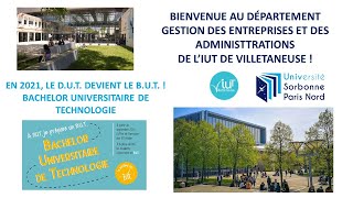 BUT GEA VILLETANEUSE  Présentation réalisée pour la JPO [upl. by Nerradal]