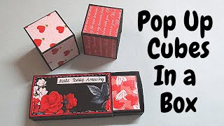 popup cubes card tutorial \handmade explosion box \surprise gift box [upl. by Rodmann852]