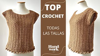 Cómo tejer Top a crochet en una sola pieza Todas las tallas [upl. by Selie980]