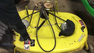 How to remove the deck on a John Deere LA 115 [upl. by Derick]