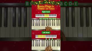 Santa Claus is Comin to Town EASY Piano Tutorial 🎅🏻 🎅🏻 🛷 🛷 [upl. by Yentyrb402]