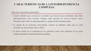 Características de la Interdependencia Compleja [upl. by Tallbott]