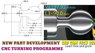 CNC turning programme  part development  Radius programme [upl. by Cinderella501]