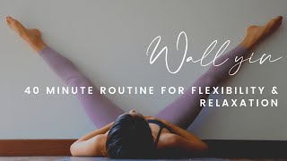 Wall Yin Yoga For Flexibility  Relaxation 40 Minute  Annie Au Yoga [upl. by Eceerahs]