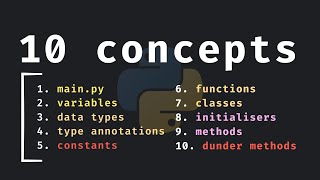 10 Important Python Concepts In 20 Minutes [upl. by Seidel]