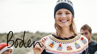 Boden AW18 Family Christmas Lookbook Festive jumpers coats and cold weather outfits [upl. by Amsirhc]