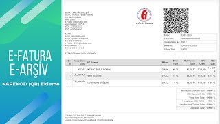 eFatura ve eArşiv Fatura Karekod QR code Ekleme Nasıl Yapılır [upl. by Naejeillib]