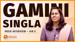 GAMINI SINGLA AIR 03  UPSC CSE 2021 IAS  Vajiram amp Ravi [upl. by Annaeirb]