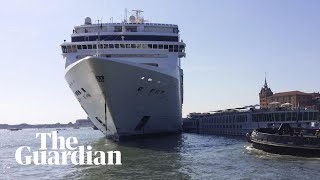 Cruise ship crashes into Venice dock [upl. by Virgilia]