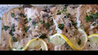 Filet de poisson a la sauce blanche شرائح السمك الابيض بالصلصة البيضاء [upl. by Esinyt144]