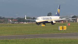 Ryanair Boeing 7378AS landing at Turin Caselle Airport TRN from Lamezia Terme Airport SUF [upl. by Gable]