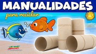 MANUALIDADES RECICLAJE Peces fáciles  reciclado creativo  DIY [upl. by Cherri933]