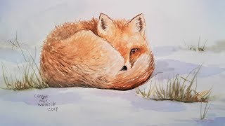 Easy Fox Watercolor Tutorial for Beginners [upl. by Ridglee887]