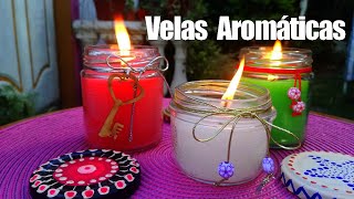 Como hacer VELAS Aromáticas de Colores Caseras [upl. by Ardisj]