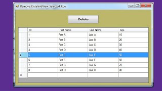 C  How To Delete Selected DataGridView Row Using C  With Source Code [upl. by Eceela]