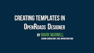 Creating Templates in OpenRoads Designer [upl. by Annabelle]