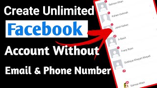 How To Create Facebook Account Without Email And Phone Number  Create Facebook Unlimited Accounts [upl. by Ahtnamys508]