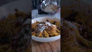 Ragù bolognese with ribbons of pappardelle 🇮🇹🤌 RECIPE in description bolognese ragubolognese [upl. by Vod42]