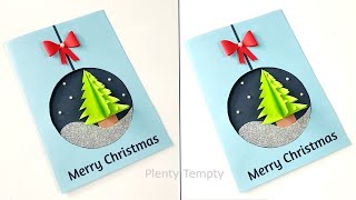 Easy Christmas Card Making Idea  Christmas Greeting Cards  How To Make Christmas Card  Crafts DIY [upl. by Deerc]