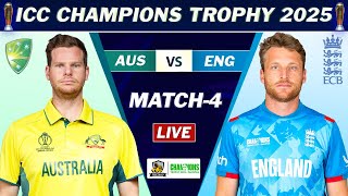 AUSTRALIA vs ENGLAND MATCH LIVE  AUS vs ENG ICC CHAMPIONS TROPHY MATCH 4 LIVE COMMENTARY AUS 30 ov [upl. by Funch525]