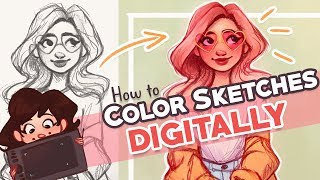 HOW TO COLOR YOUR SKETCHES DIGITALLY Photoshop Tutorial [upl. by Utham]