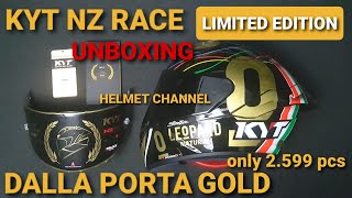 FIRST IMPRESSION KYT NZ RACE SPECIAL EDITION DALLA PORTA GOLD  UNBOXING amp BONGKAR KYT NZRACE [upl. by Ecidnarb437]