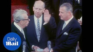 Richard Nixons running mate Spiro Agnew is sworn in as Vice President in 1969 [upl. by Rtoip]